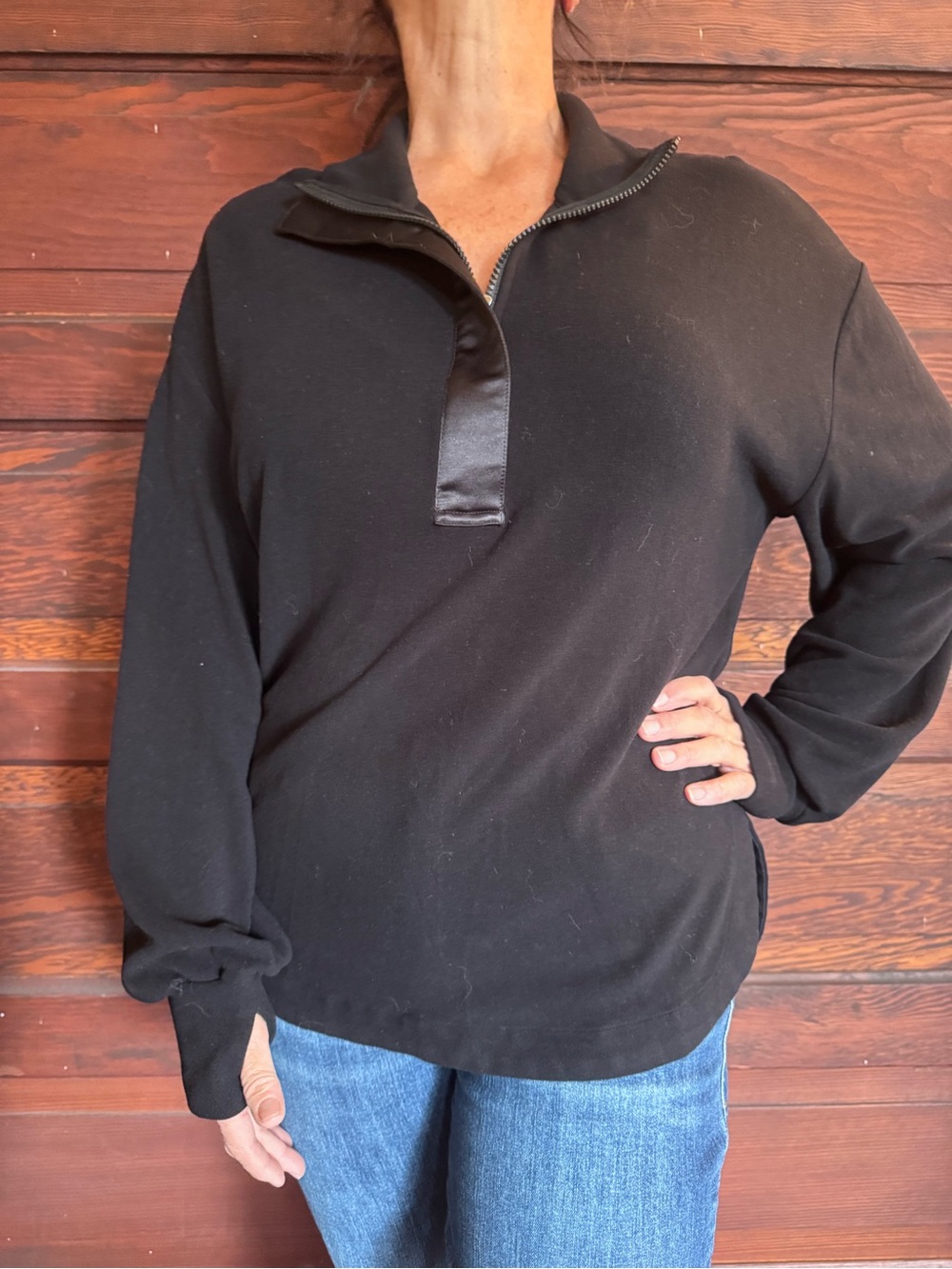 Varley Black Half-Zip Pullover Sweatshirt